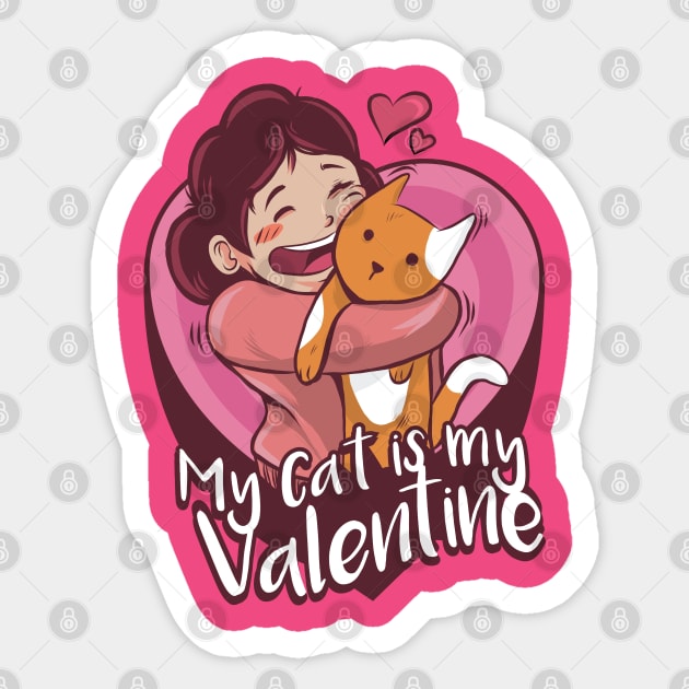 MY CAT IS MY VALENTINE Sticker by RayaneDesigns